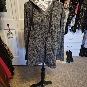 Livi Active Gray Patterned Hoodie